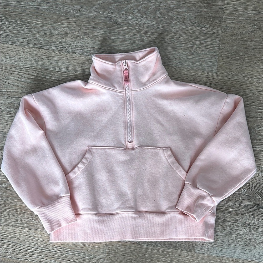 Carters Girls Quarter Zip Fleece Sweatshirt Pink Mock Neck Pullover Size 10